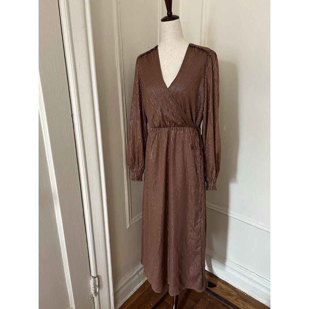 Lost + Wander Striped Brown/Gold Maxi Dress NWT‎ | Small